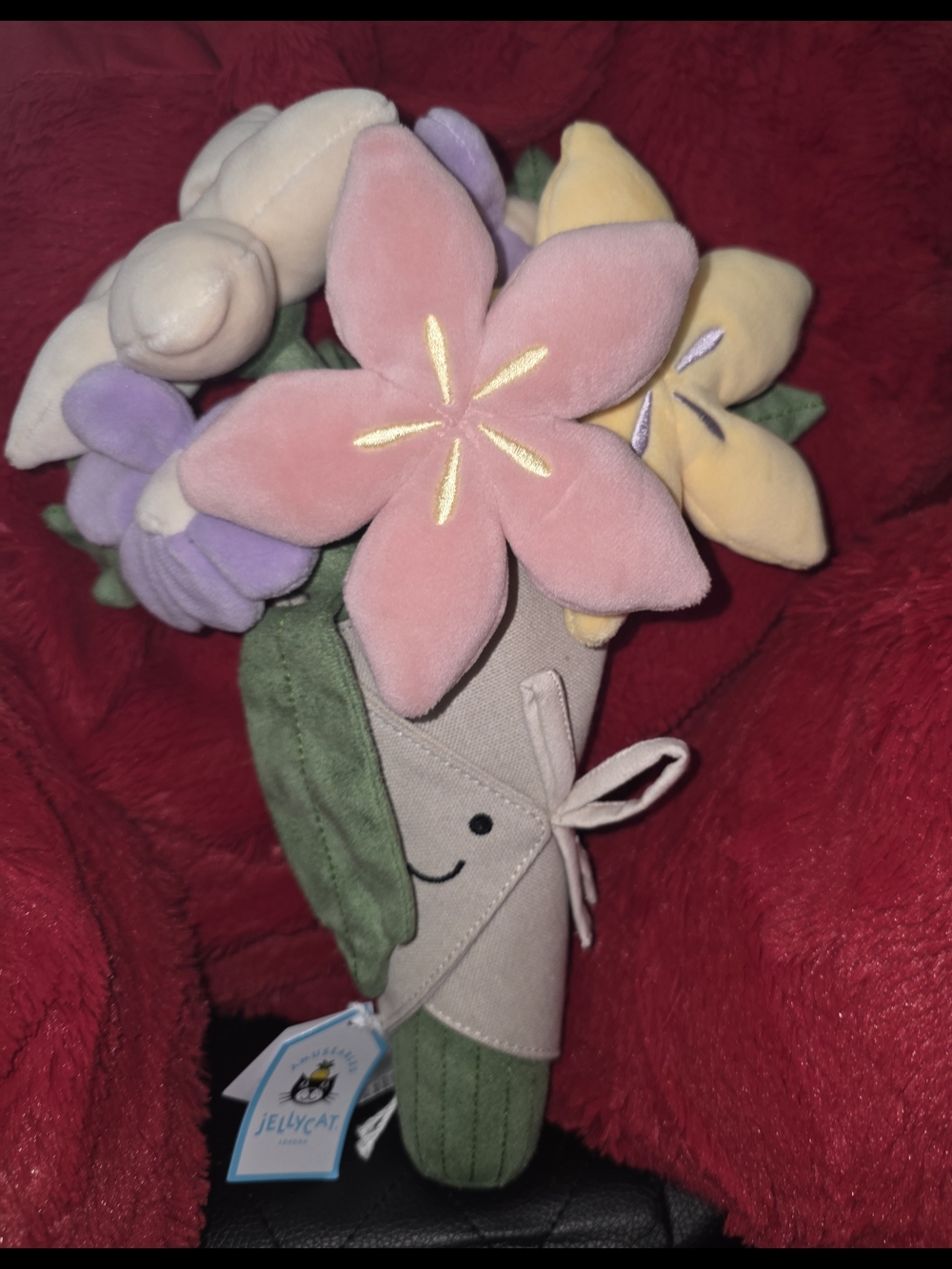 Jellycat Pink and Yellow Plush Flower Bouquet